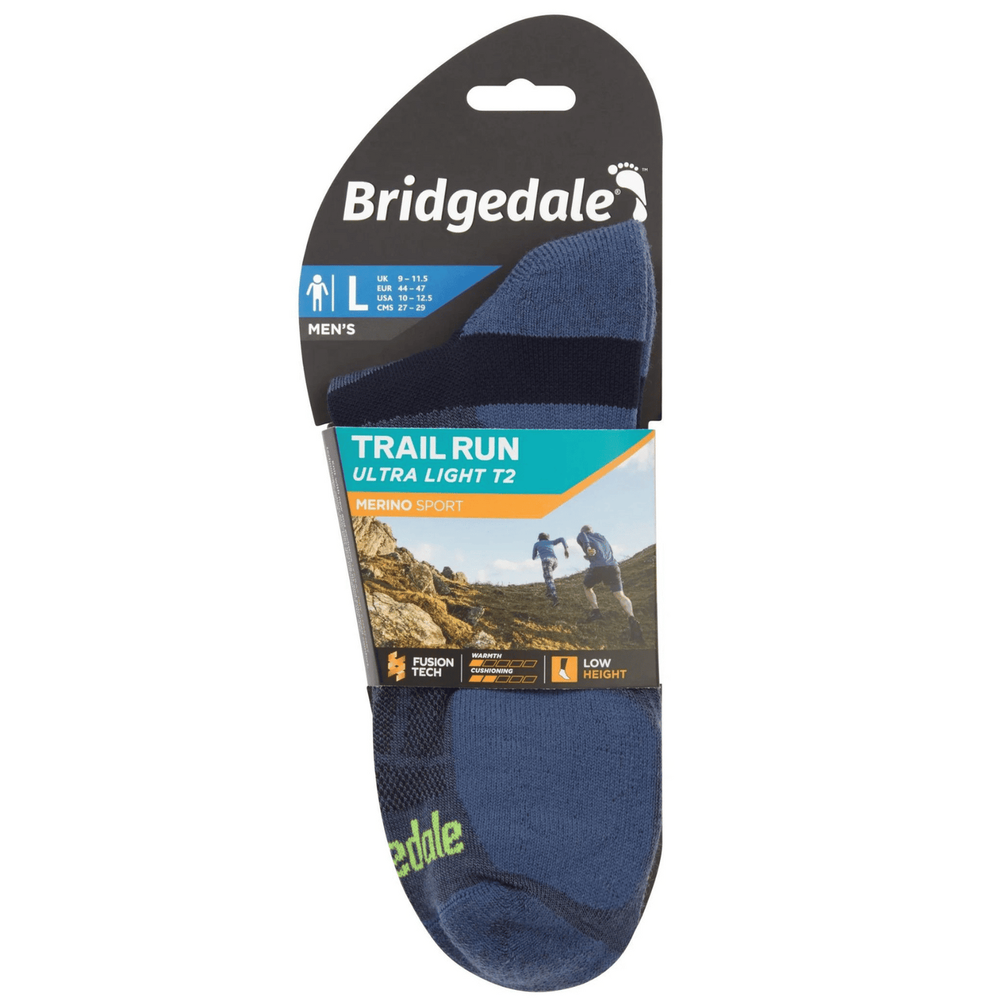 Bridgedale Mens Trail Run Ultralight T2 Merino Sport Low Socks