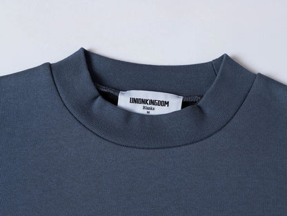 630 GSM BOXY CROPPED FIT 'GRAY BLUE' CREWNECK