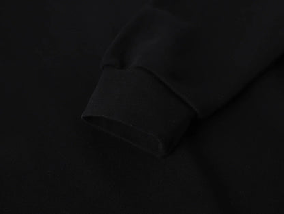 630 GSM BOXY CROPPED FIT 'BLACK' HOODIE