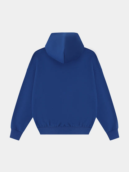 630 GSM BOXY CROPPED FIT 'CHEMICAL BLUE' HOODIE