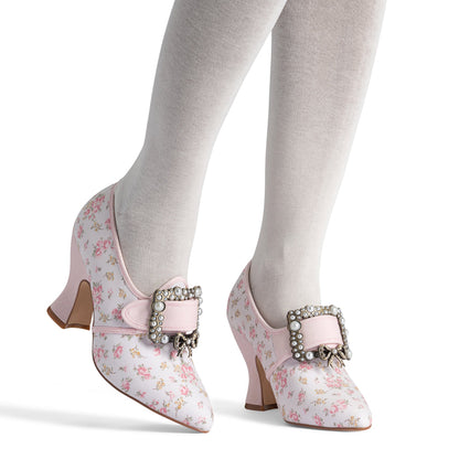 Adelaide Latchet Shoes (Ivory/Pink)
