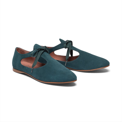 Artemisia Pre-Raphaelite Shoes (Teal Suede)