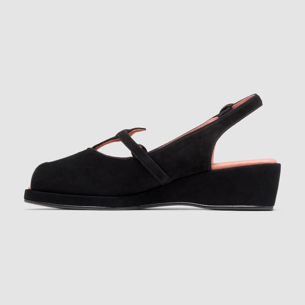 Betty Vintage Sandals (Black Suede)