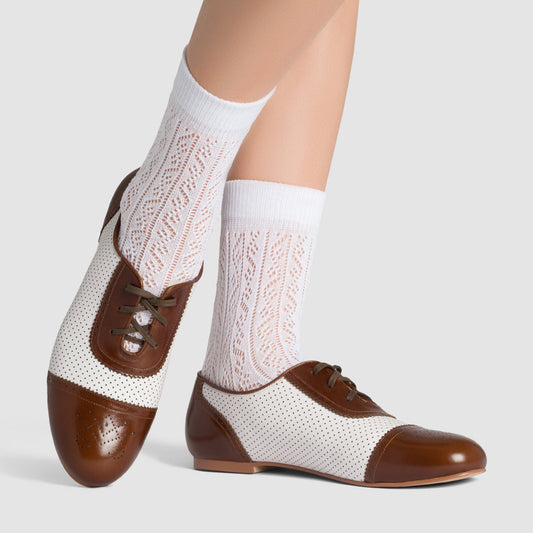 Beverly Sporting Flats (Cordovan/Soft White)