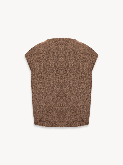 Chocolate Lander Sleeveless Cardigan