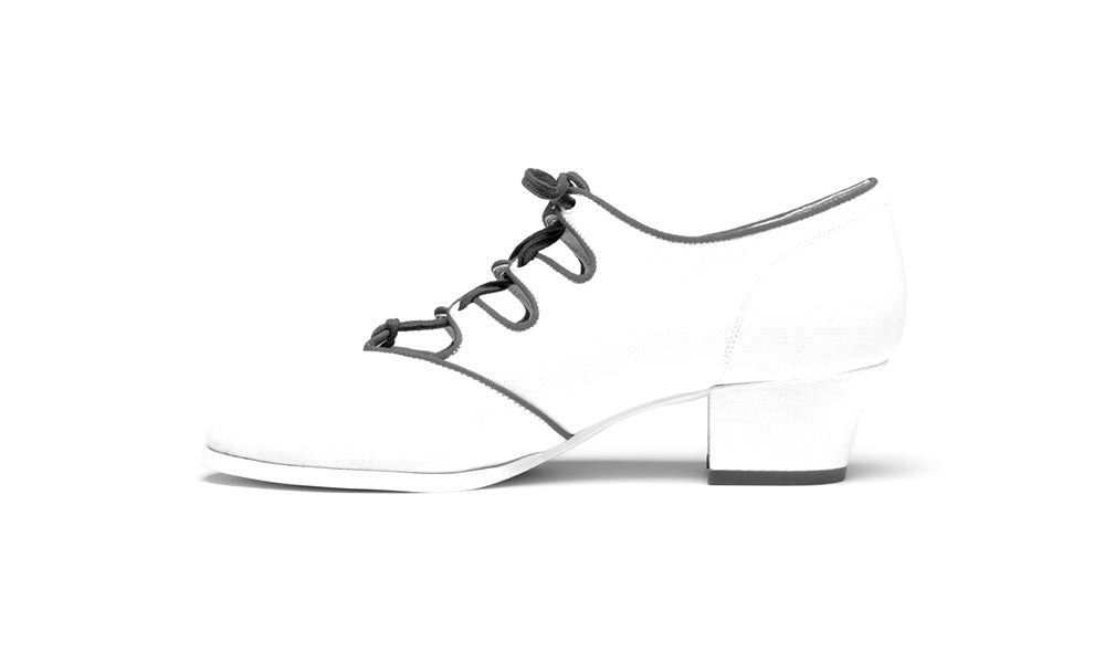 Clementine Vintage Ghillie Shoes (Ivory/Red)