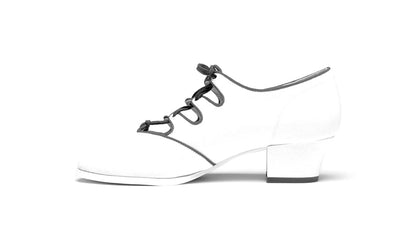 Clementine Vintage Ghillie Shoes Wide (Ivory/Red)