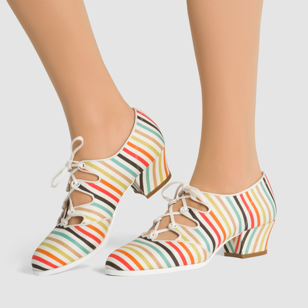 Clementine Vintage Ghillie Shoes (Multi-Stripe)
