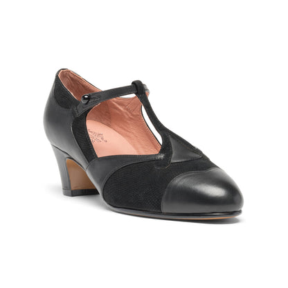 Doris 1920s Pumps Wide (Black)