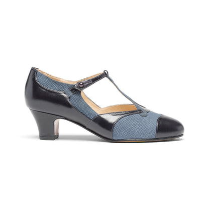 Doris 1920s Pumps (Navy/Black)
