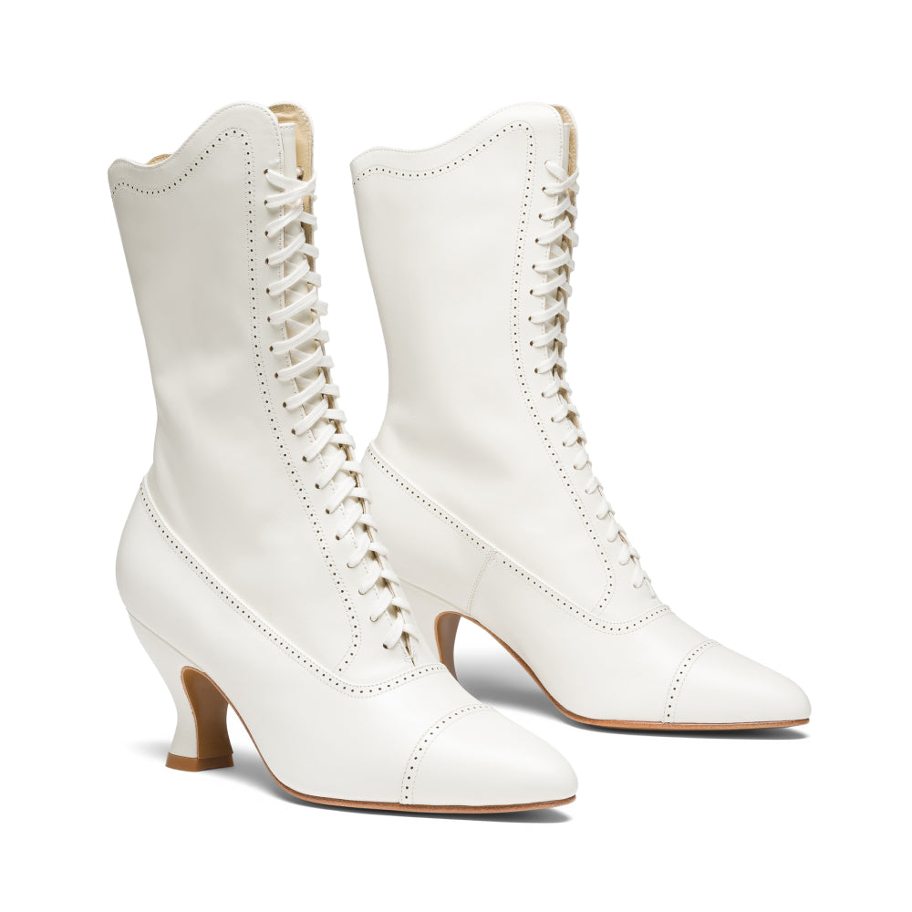 Edith Edwardian Boots (Cream)