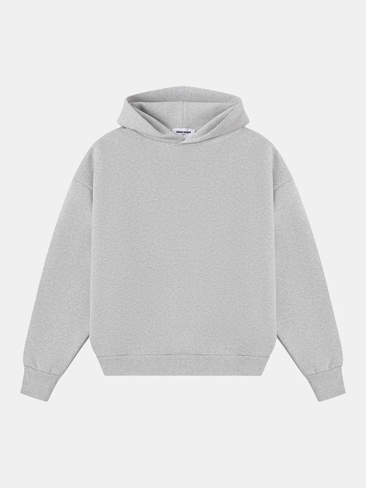 630 GSM BOXY CROPPED FIT 'FLOWER GRAY' HOODIE