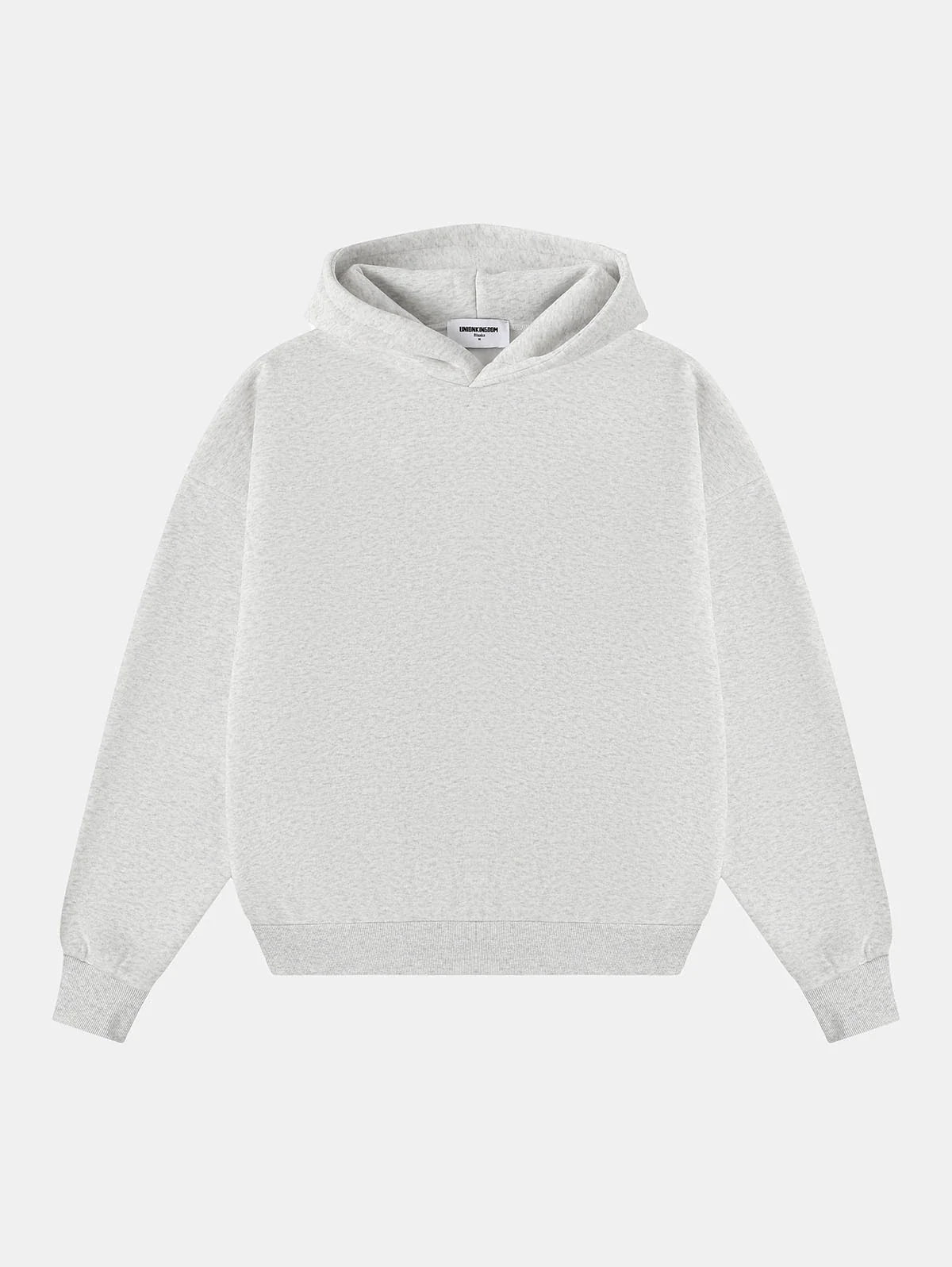 500 GSM BOXY CROPPED 'LIGHT FLOWER GRAY' HOODIE
