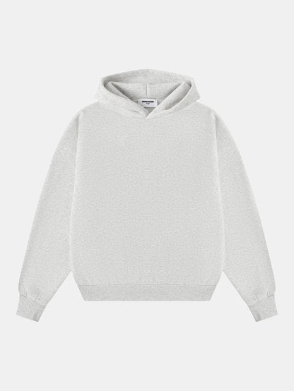500 GSM BOXY CROPPED 'LIGHT FLOWER GRAY' HOODIE