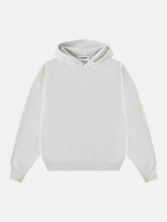 500 GSM BOXY CROPPED 'LIGHT FLOWER GRAY' HOODIE