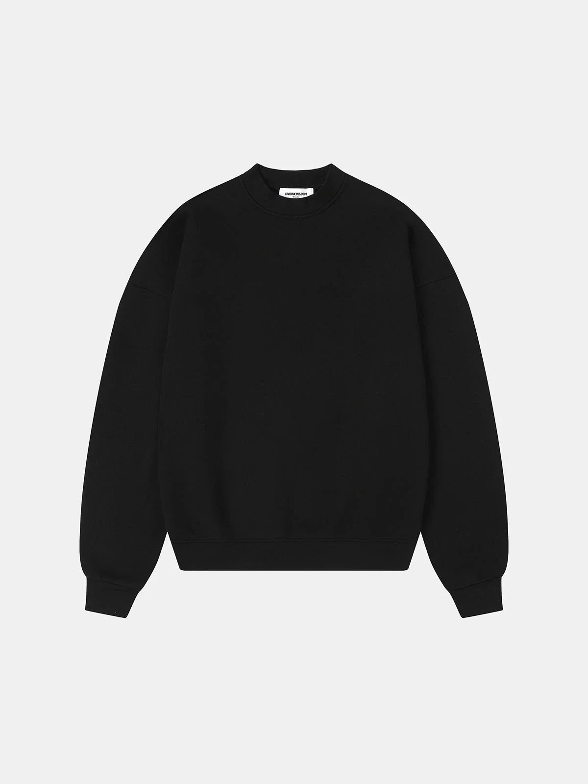 520 GSM BOXY CROPPED FIT 'BLACK' CREWNECK