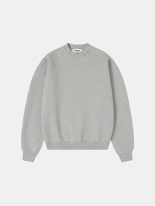 520 GSM BOXY CROPPED FIT 'FLOWER GRAY' CREWNECK
