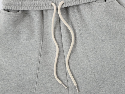 520 GSM COZY BAGGY 'FLOWER GRAY' STRAIGHT PANTS