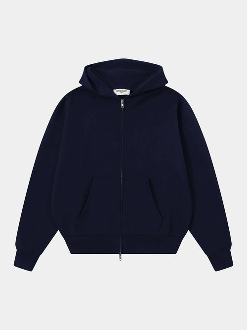 480 GSM TERRY BOX 'NAVY BLUE' ZIP-UP HOODIE