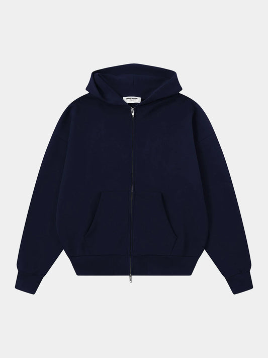 480 GSM TERRY BOX 'NAVY BLUE' ZIP-UP HOODIE