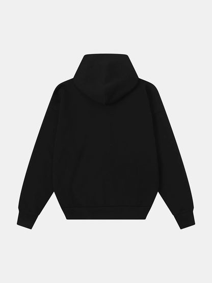 480 GSM TERRY BOX 'BLACK' ZIP-UP HOODIE