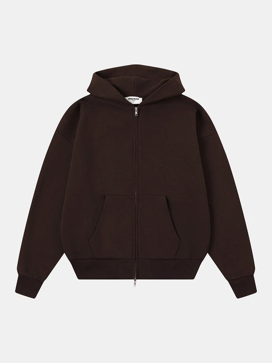 480 GSM TERRY BOX 'COFFEE' ZIP-UP HOODIE