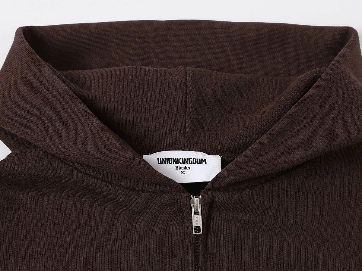 480 GSM TERRY BOX 'COFFEE' ZIP-UP HOODIE