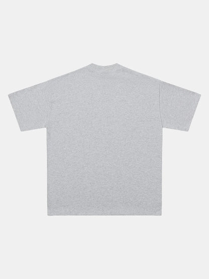 280 GSM LOOSE FIT 'FLOWER GRAY' T-SHIRT