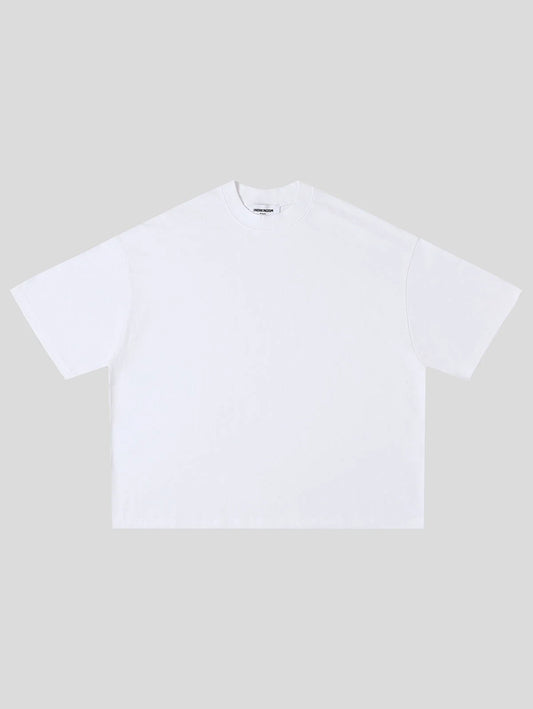 240 GSM BOXY CROPPED FIT 'WHITE' T-SHIRT