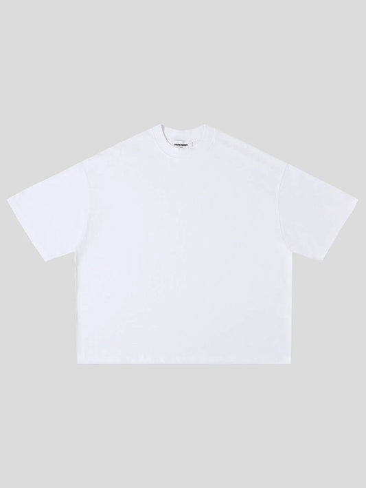 400 GSM BOXY CROPPED FIT 'WHTIE' T-SHIRT