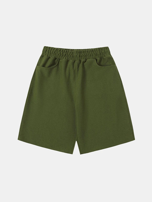 420 GSM MID-LENGTH LOOSE FIT 'MOSS GREEN' SHORTS