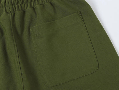 420 GSM MID-LENGTH LOOSE FIT 'MOSS GREEN' SHORTS