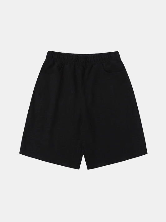 420 GSM MID-LENGTH LOOSE FIT 'BLACK' SHORTS