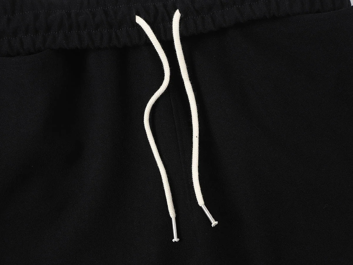 420 GSM MID-LENGTH LOOSE FIT 'BLACK' SHORTS