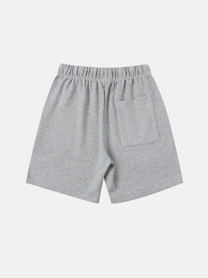 400 GSM COARSE NEEDLE 'FLOWER GRAY' SHORTS