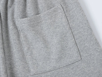 400 GSM COARSE NEEDLE 'FLOWER GRAY' SHORTS