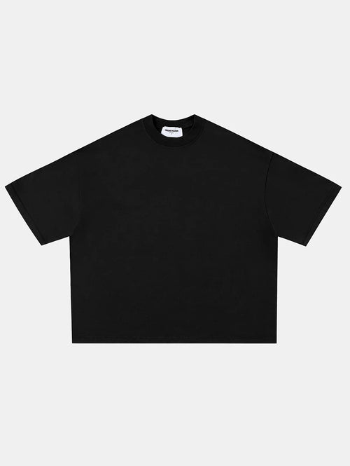 400 GSM BOXY CROPPED FIT 'BLACK' T-SHIRT