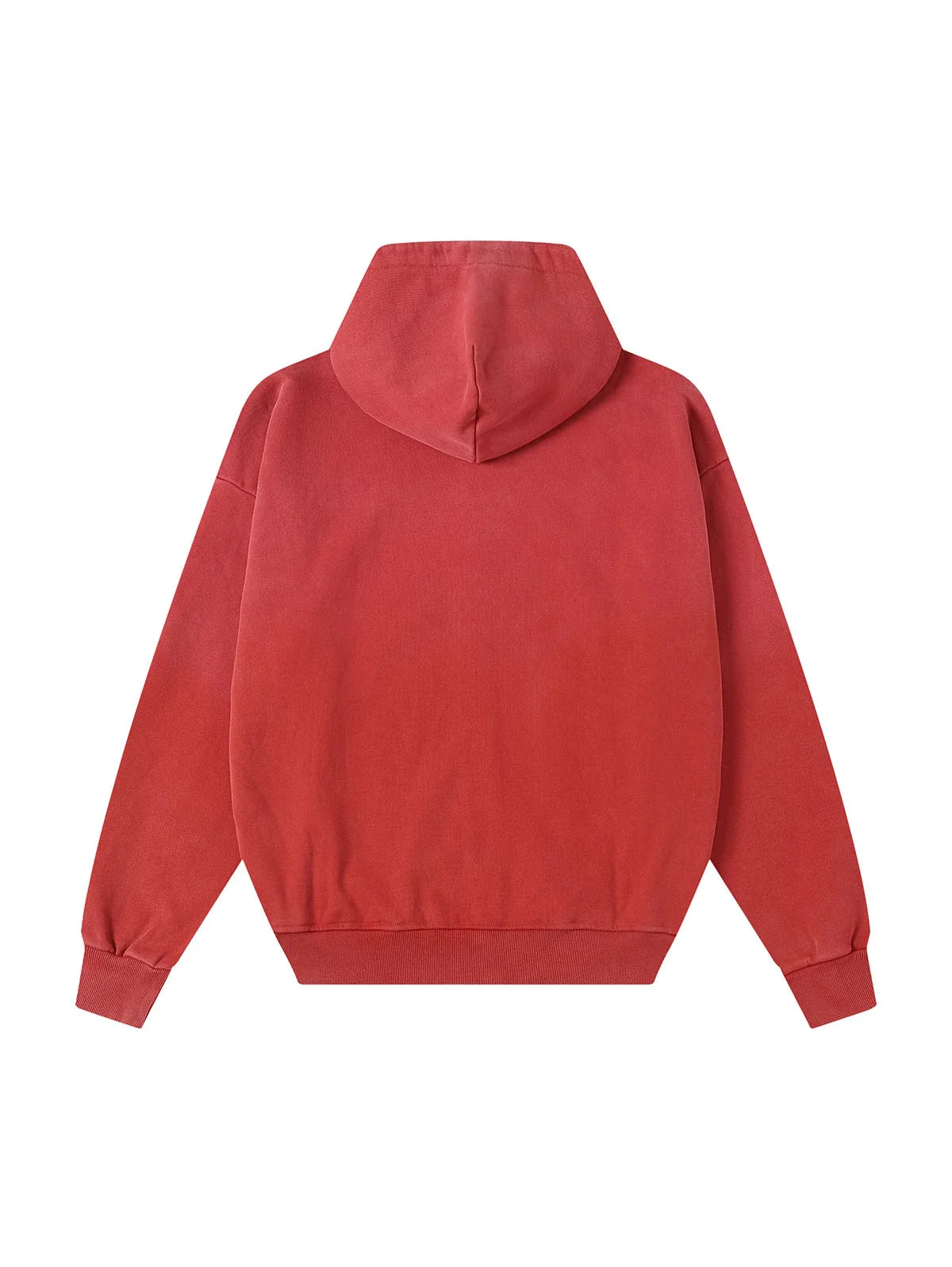 550 GSM CROPPED FIT 'WASHED RED' ZIP-UP HOODIE