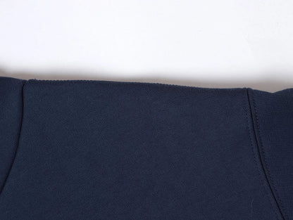 480 GSM FLEECE CROPPED FIT 'NAVY BLUE' ZIP-UP HOODIE