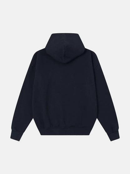 520 GSM BOXY CROPPED FIT 'NAVY BLUE' HOODIE