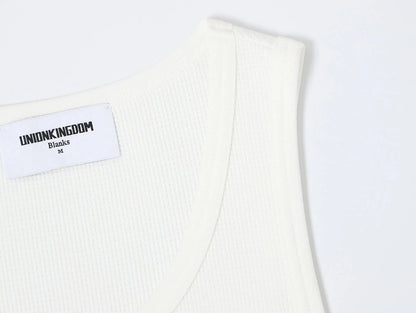 380 GSM WAFFLE WEAVE 'WHITE' TANK
