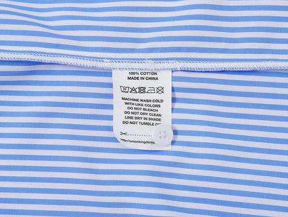 BOXY CROPPED 'BLUE' STRIPED SHIRT