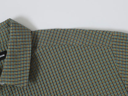 BOXY CROPPED FIT 'GREEN' PLAID SHIRT
