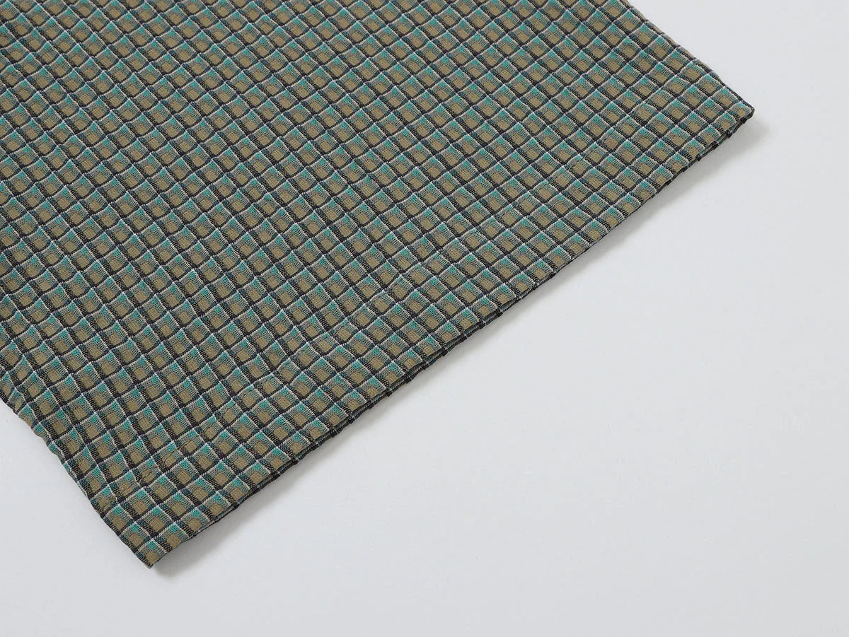 BOXY CROPPED FIT 'GREEN' PLAID SHIRT
