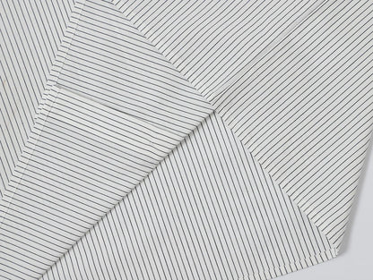 BOXY CROPPED 'WHITE' STRIPED LONG-SLEEVE SHIRT