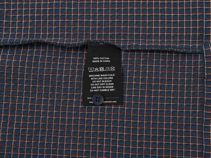 BOXY CROPPED FIT 'NAVY' PLAID SHIRT