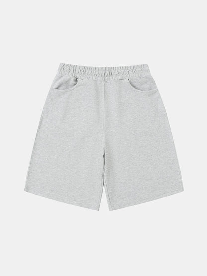 420 GSM MID-LENGTH LOOSE FIT 'FLOWER GRAY' SHORTS