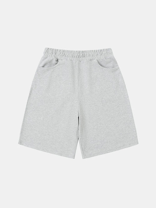 420 GSM MID-LENGTH LOOSE FIT 'FLOWER GRAY' SHORTS
