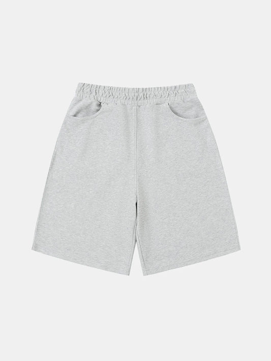 420 GSM MID-LENGTH LOOSE FIT 'FLOWER GRAY' SHORTS