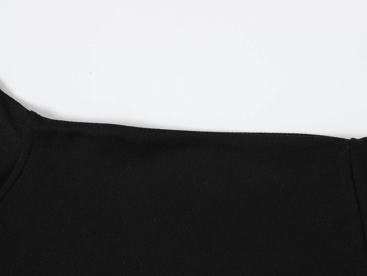 430 GSM BOXY CROPPED FIT QUARTER-ZIP 'BLACK' SWEATSHIRT